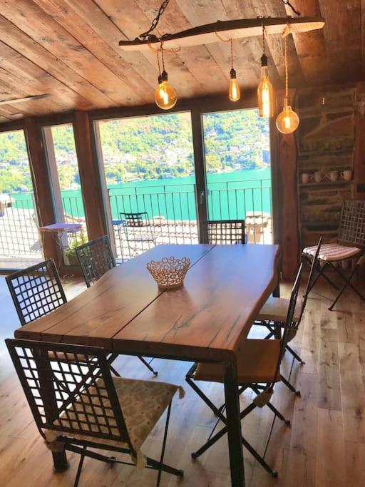 Romantic Home Stone With Amazing View Lake Of Como And Oleandra Laglio Esterno foto
