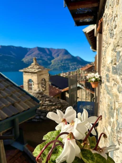 Romantic Home Stone With Amazing View Lake Of Como And Oleandra Laglio Esterno foto