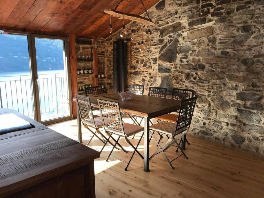 Romantic Home Stone With Amazing View Lake Of Como And Oleandra Laglio Esterno foto