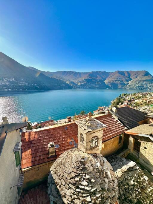 Romantic Home Stone With Amazing View Lake Of Como And Oleandra Laglio Esterno foto